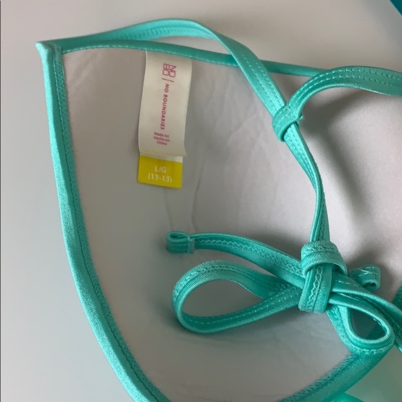 Sea foam green ruffled bikini top sz Large - Picture 4 of 4